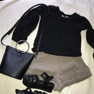 Olive Scrunched Shorts